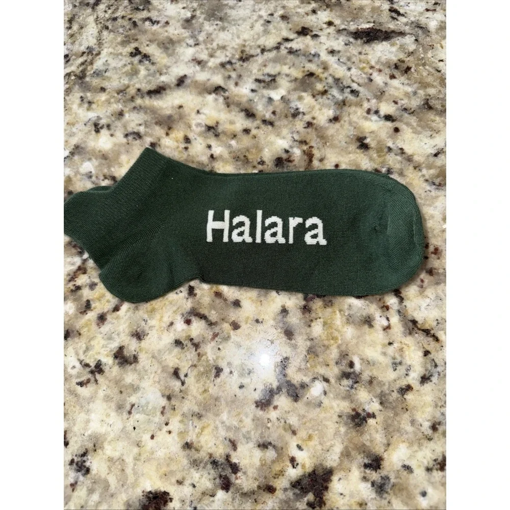 NEW! HALARA Ankle Socks - Dark Green‎ w/ White Logo - One Size 5562